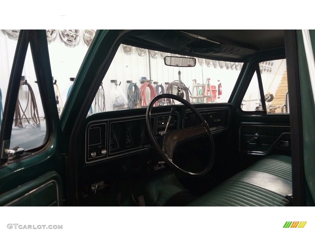 Jade Green Interior 1977 Ford F250 Ranger Regular Cab 4x4 Photo #138673632