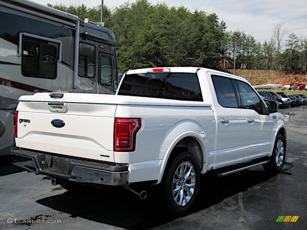 2015 F150 Lariat SuperCrew - White Platinum Tricoat / Medium Light Camel photo #5