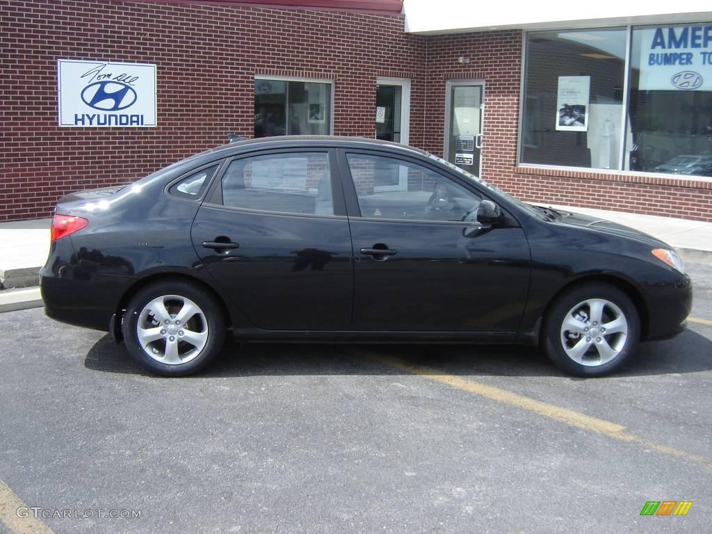 2009 Elantra SE Sedan - Black Pearl / Gray photo #8