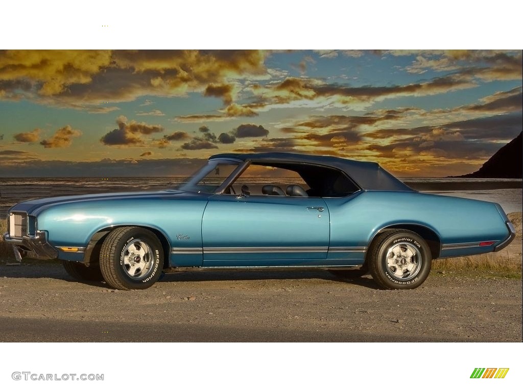 Viking Blue 1971 Oldsmobile Cutlass Supreme Convertible Exterior Photo #138676203