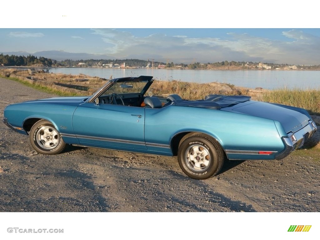 Viking Blue 1971 Oldsmobile Cutlass Supreme Convertible Exterior Photo #138676314