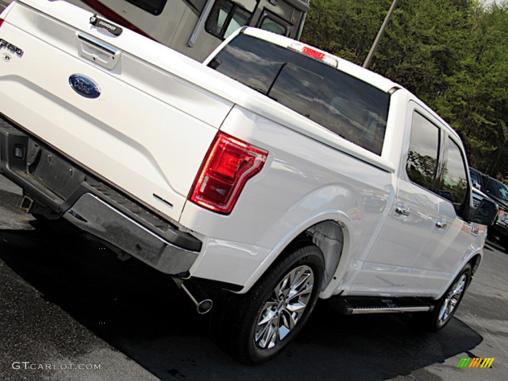 2015 F150 Lariat SuperCrew - White Platinum Tricoat / Medium Light Camel photo #35