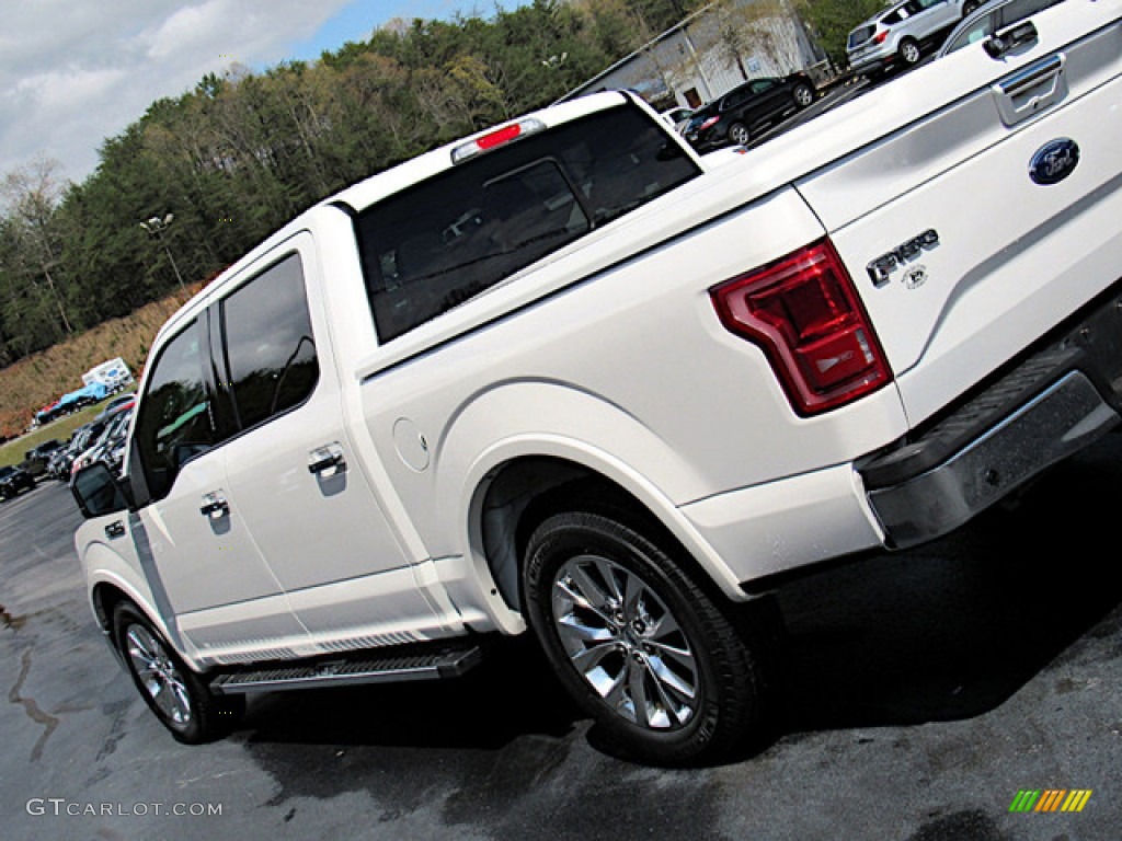 2015 F150 Lariat SuperCrew - White Platinum Tricoat / Medium Light Camel photo #36