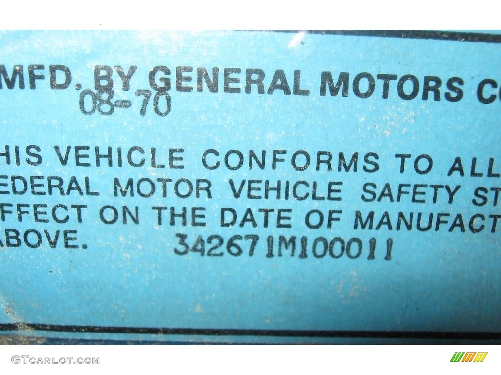 1971 Oldsmobile Cutlass Supreme Convertible Info Tag Photos