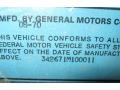 1971 Oldsmobile Cutlass Supreme Convertible Info Tag
