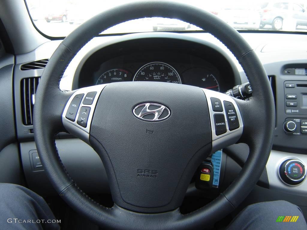 2009 Elantra SE Sedan - Black Pearl / Gray photo #18