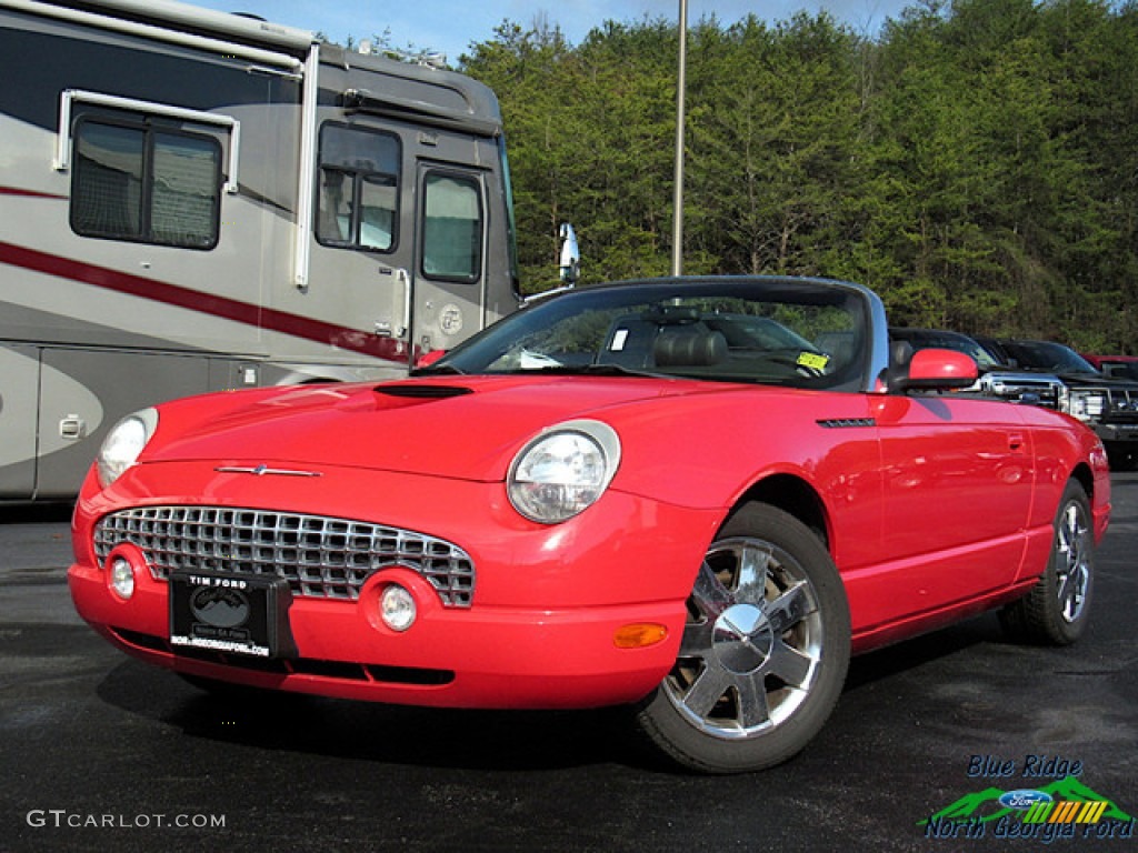 2002 Thunderbird Deluxe Roadster - Torch Red / Midnight Black photo #1
