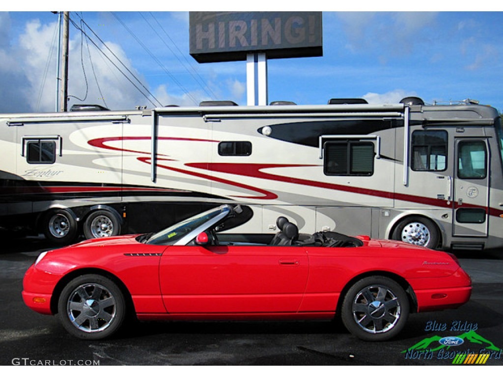 2002 Thunderbird Deluxe Roadster - Torch Red / Midnight Black photo #2
