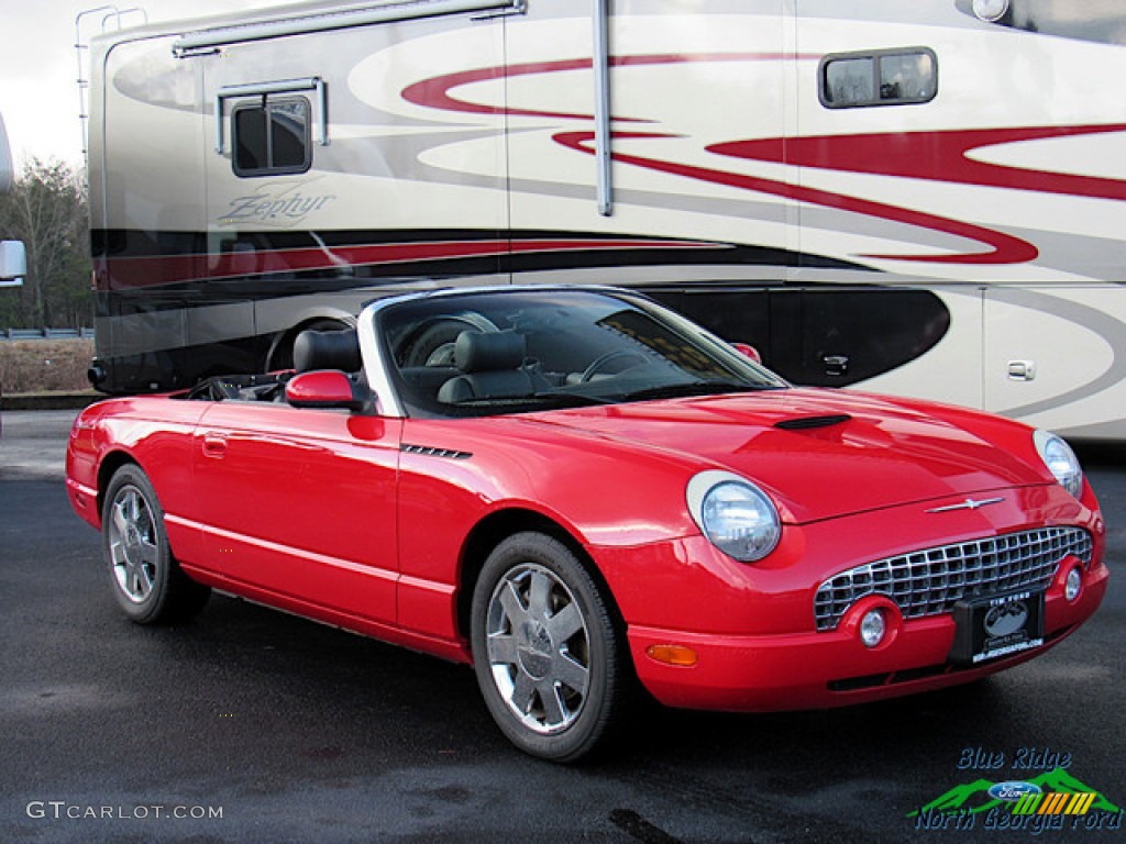 2002 Thunderbird Deluxe Roadster - Torch Red / Midnight Black photo #7