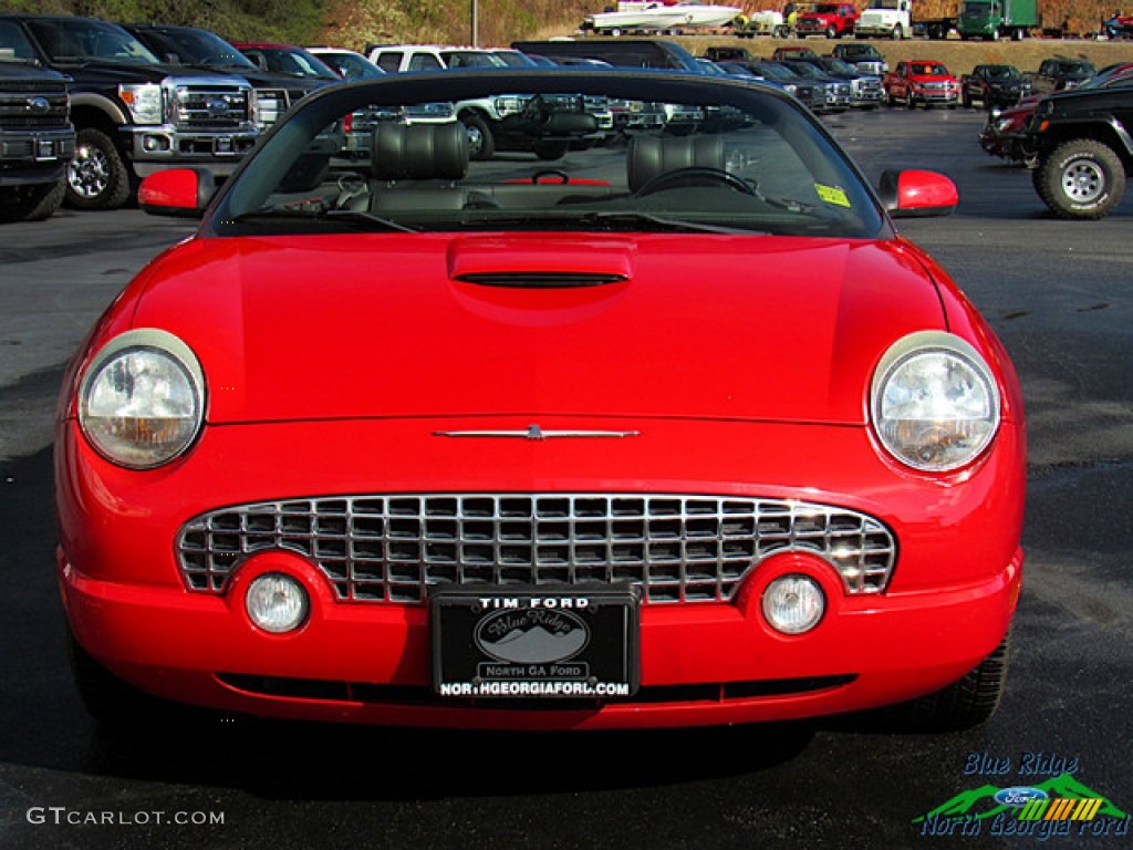 2002 Thunderbird Deluxe Roadster - Torch Red / Midnight Black photo #8
