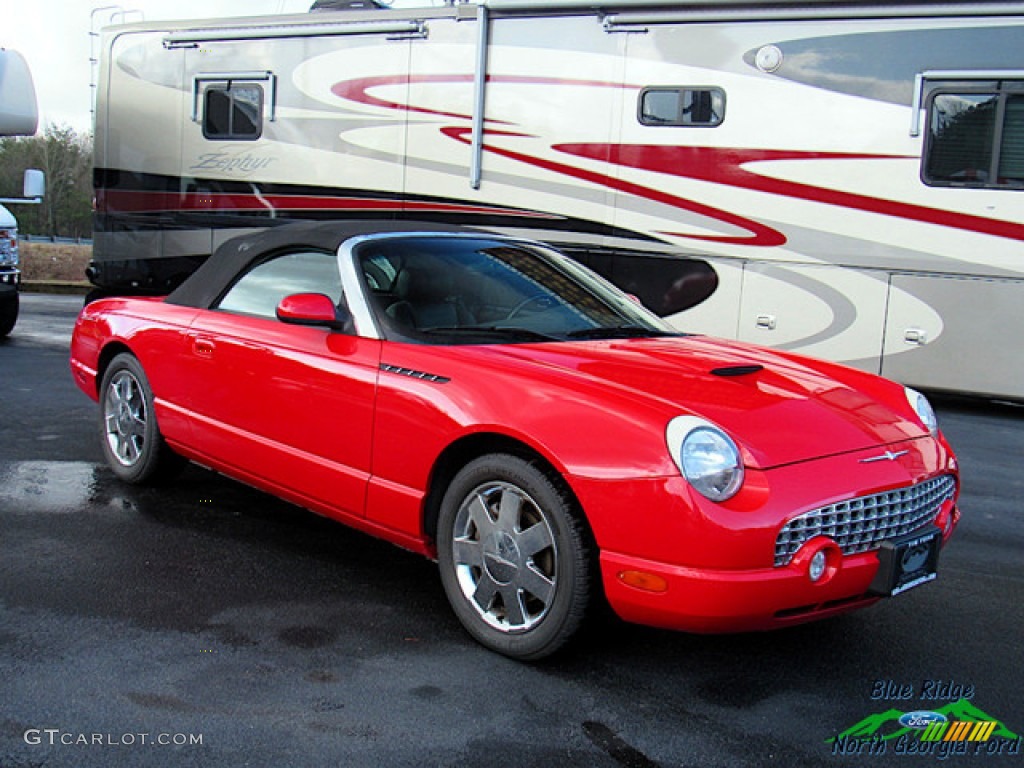 2002 Thunderbird Deluxe Roadster - Torch Red / Midnight Black photo #9