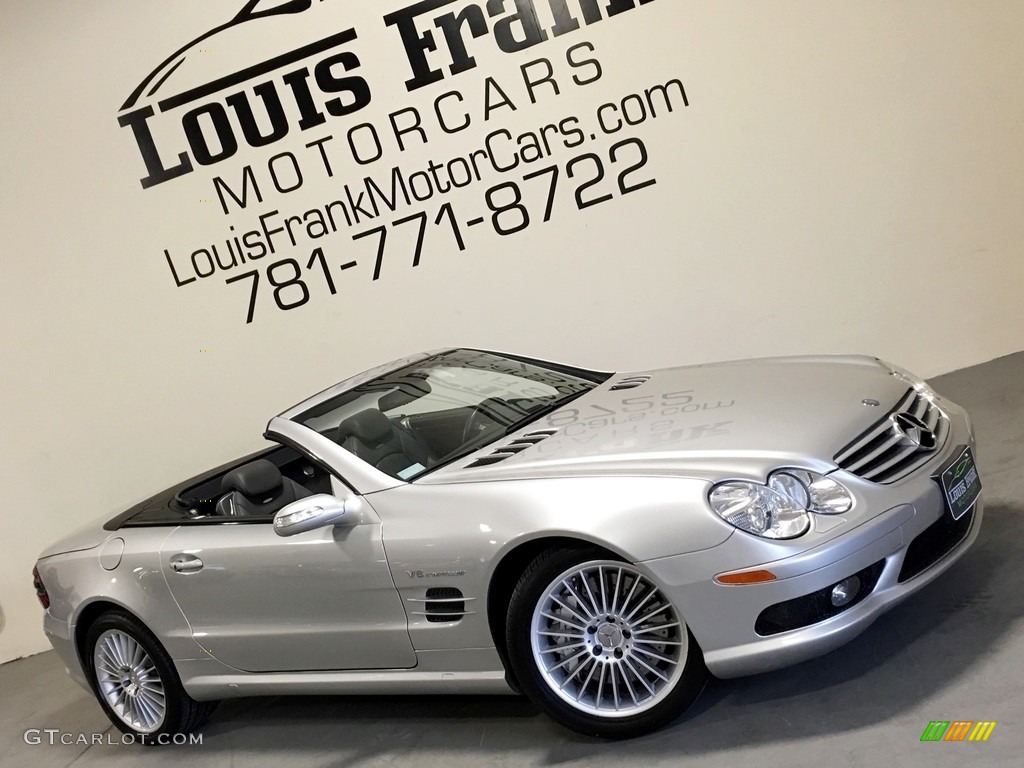 2004 SL 55 AMG Roadster - Brilliant Silver Metallic / Charcoal photo #124
