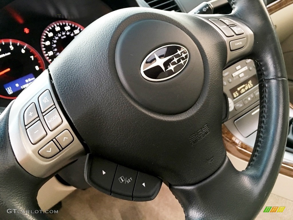 2009 Subaru Outback 2.5XT Limited Wagon Warm Ivory Steering Wheel Photo #138686877