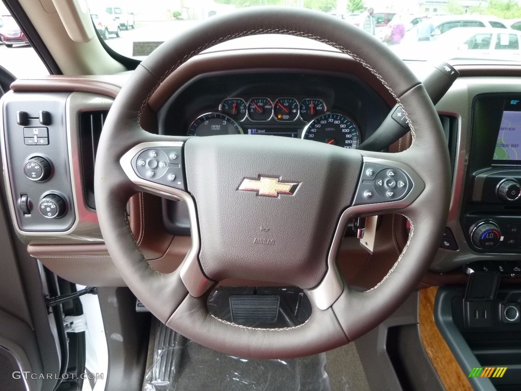 2016 Chevrolet Silverado 2500HD High Country Crew Cab 4x4 High Country Saddle Steering Wheel Photo #138687099
