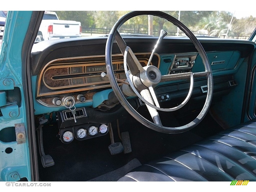 Black Interior 1970 Ford F100 Ranger XLT Regular Cab Photo #138689724