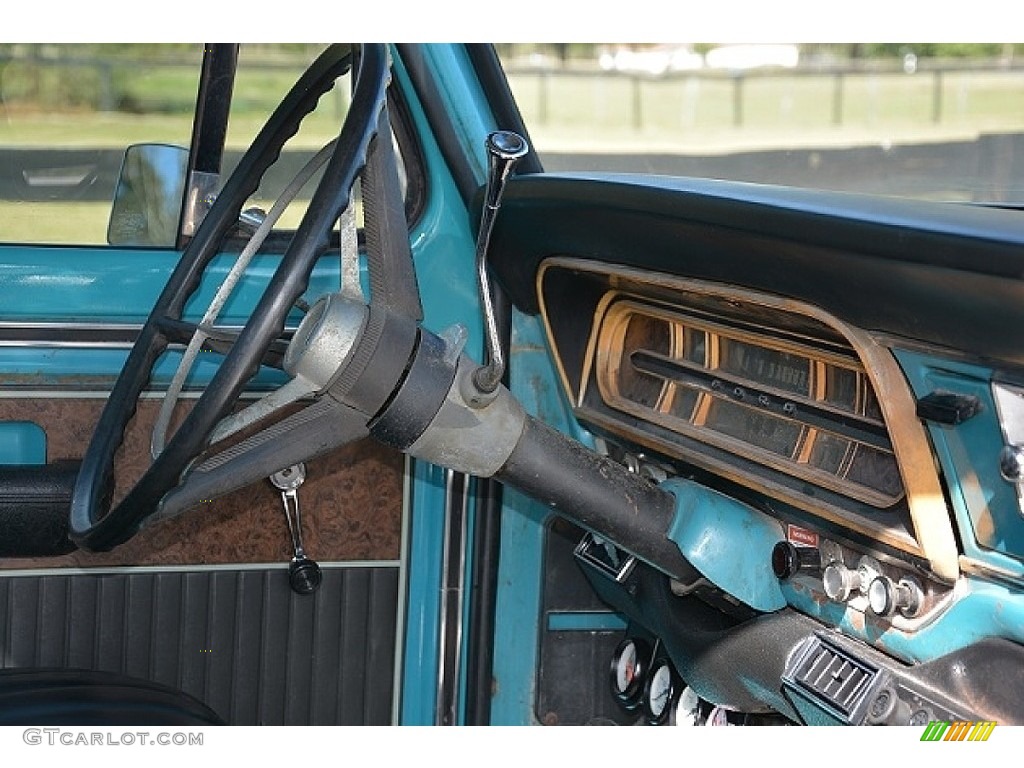 1970 Ford F100 Ranger XLT Regular Cab Black Dashboard Photo #138689772