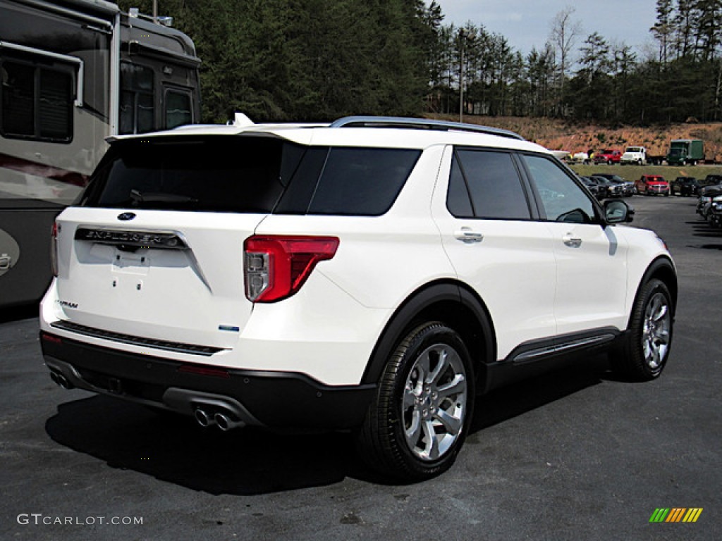 2020 Explorer Platinum 4WD - Star White Metallic Tri-Coat / Sandstone photo #5