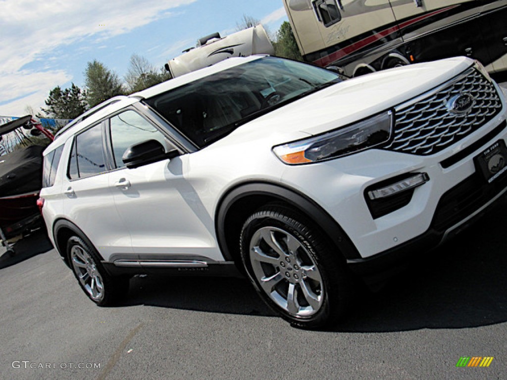 2020 Explorer Platinum 4WD - Star White Metallic Tri-Coat / Sandstone photo #33