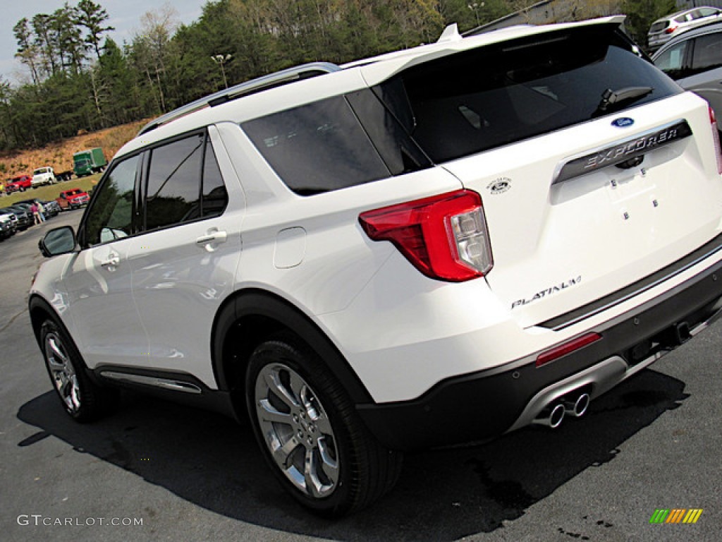 2020 Explorer Platinum 4WD - Star White Metallic Tri-Coat / Sandstone photo #35