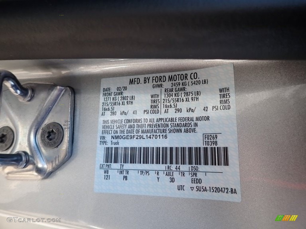2020 Ford Transit Connect XLT Passenger Wagon Color Code Photos