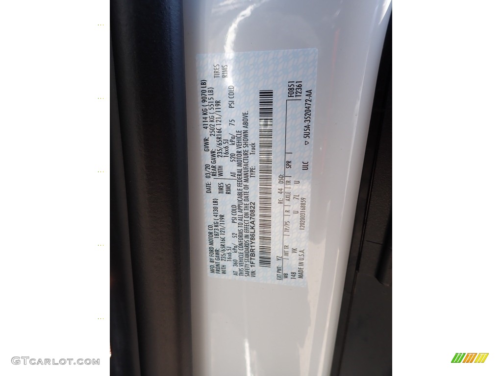 2020 Ford Transit Van 250 LR Long Color Code Photos
