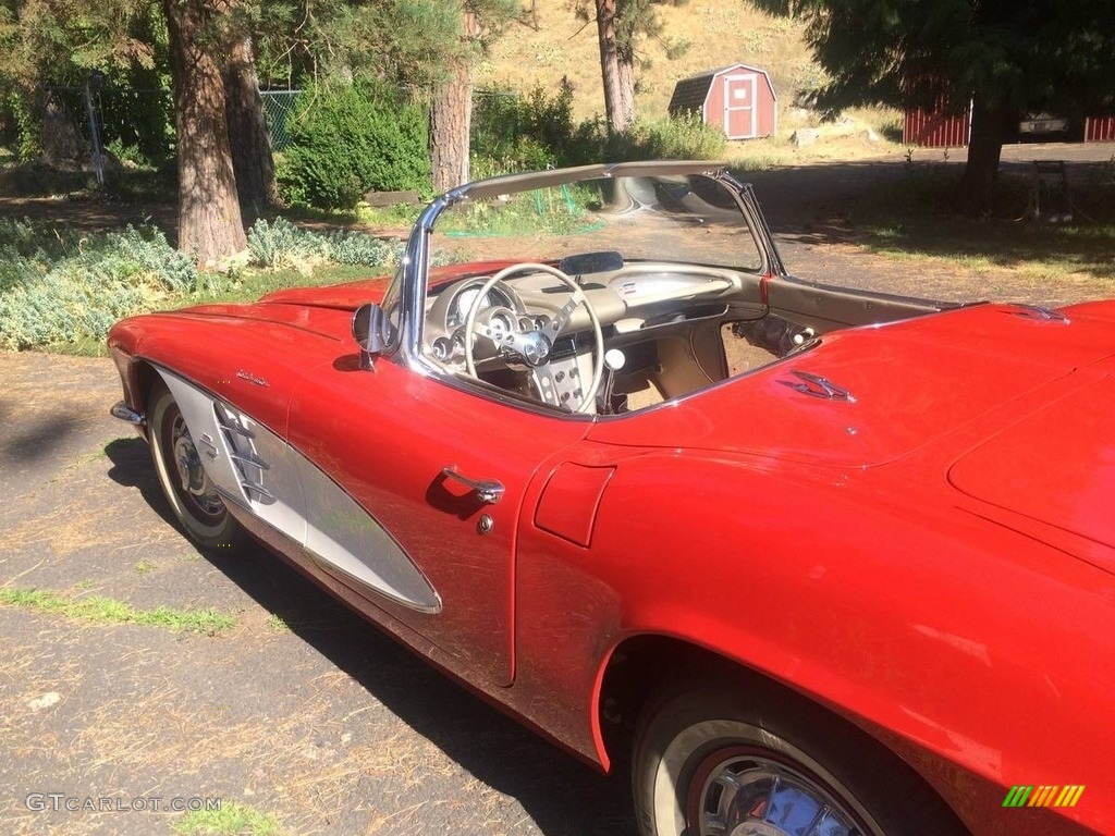 1961 Corvette Convertible - Roman Red / Fawn photo #7