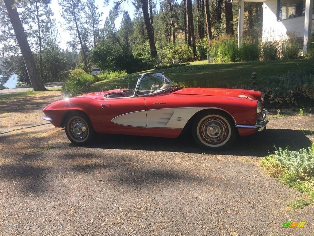 1961 Corvette Convertible - Roman Red / Fawn photo #28