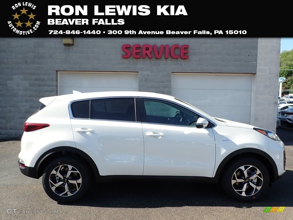 2020 Sportage LX AWD - Clear White / Black photo #1