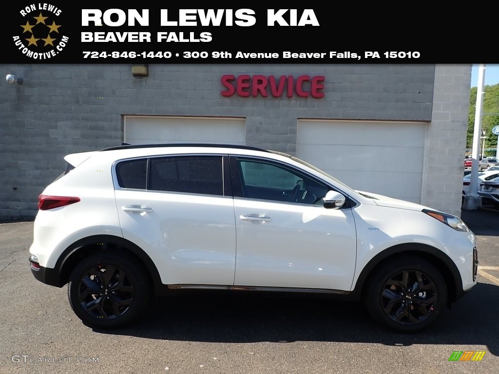 2020 Sportage S AWD - Snow White Pearl / Black photo #1