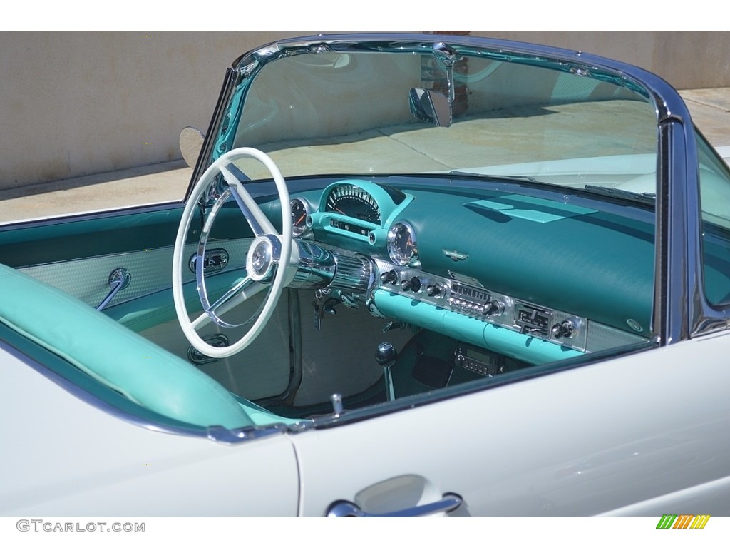 1955 Ford Thunderbird Convertible Turquoise/White Dashboard Photo #138700938