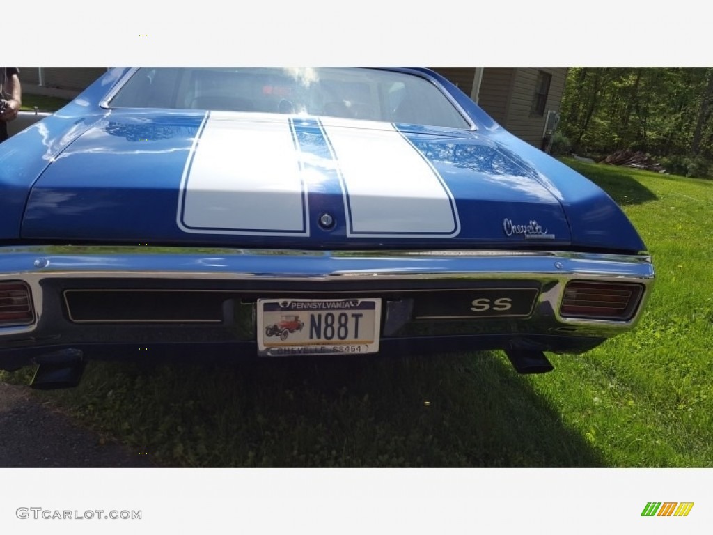 1970 Chevelle Malibu Sport Coupe - Fathom Blue Metallic / White photo #13