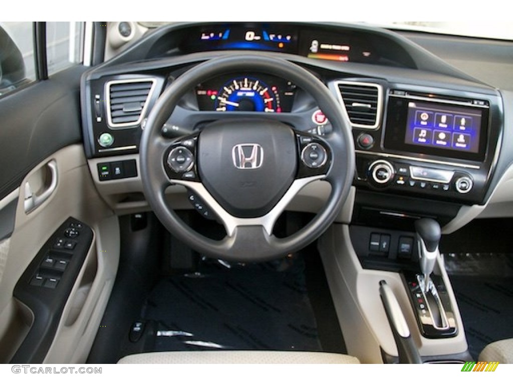 2014 Honda Civic Hybrid Sedan Beige Dashboard Photo #138709209