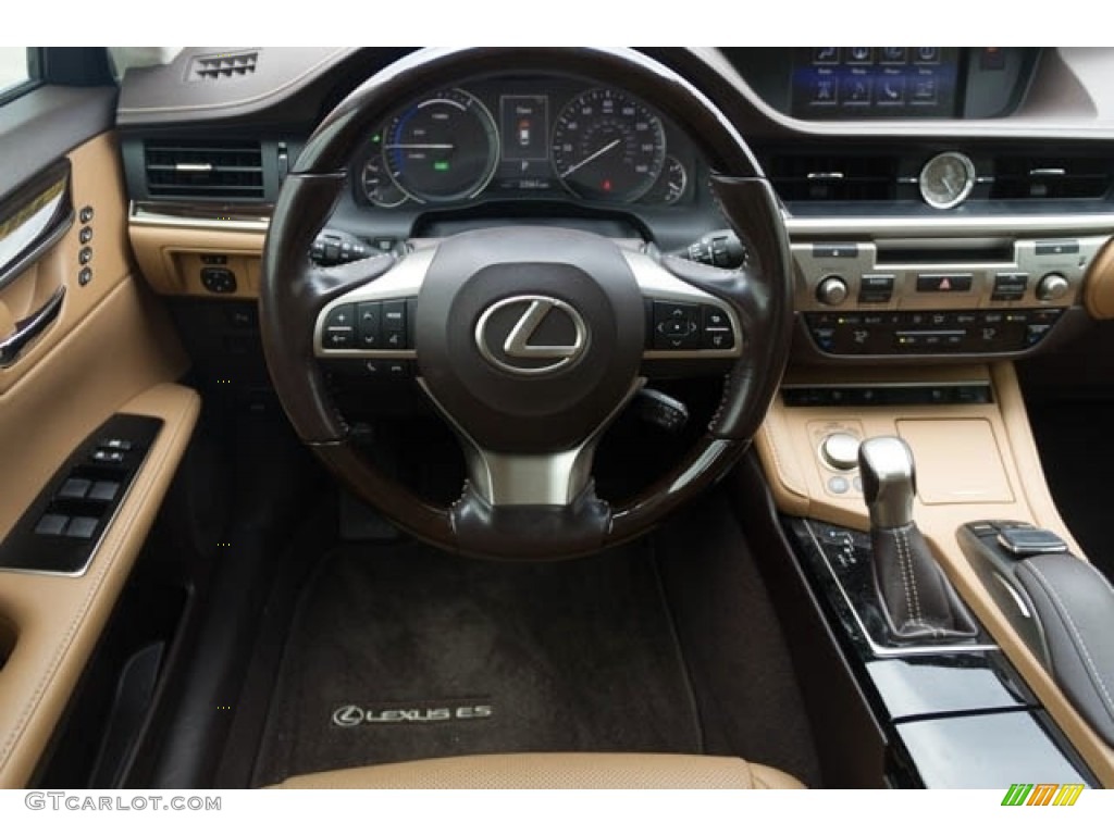 2016 Lexus ES 300h Hybrid Flaxen Steering Wheel Photo #138711399