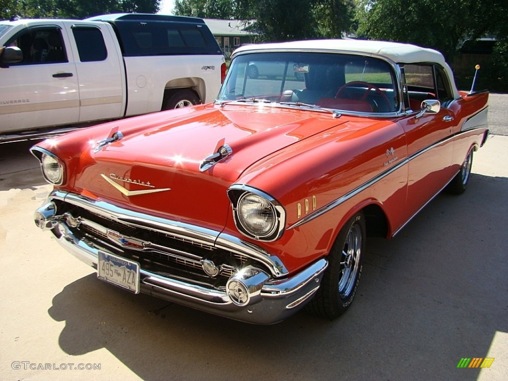 1957 Bel Air Convertible - Vermillion Red / Red/Silver photo #1