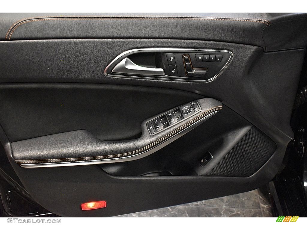 2016 Mercedes-Benz CLA 250 Black Orange/White Stripes Door Panel Photo #138715138