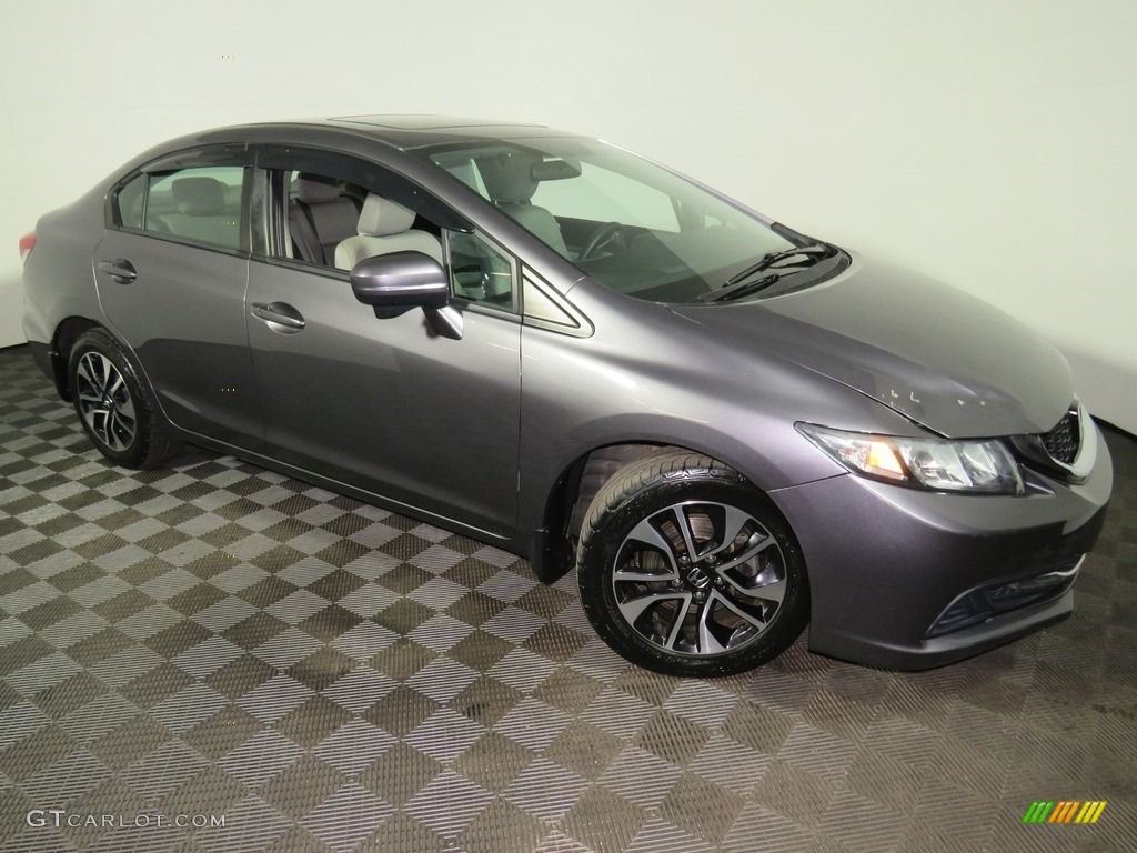 2015 Civic EX Sedan - Urban Titanium Metallic / Black photo #2