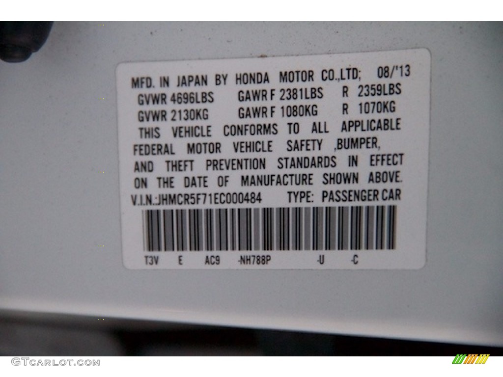 2014 Honda Accord Plug-In Hybrid Color Code Photos
