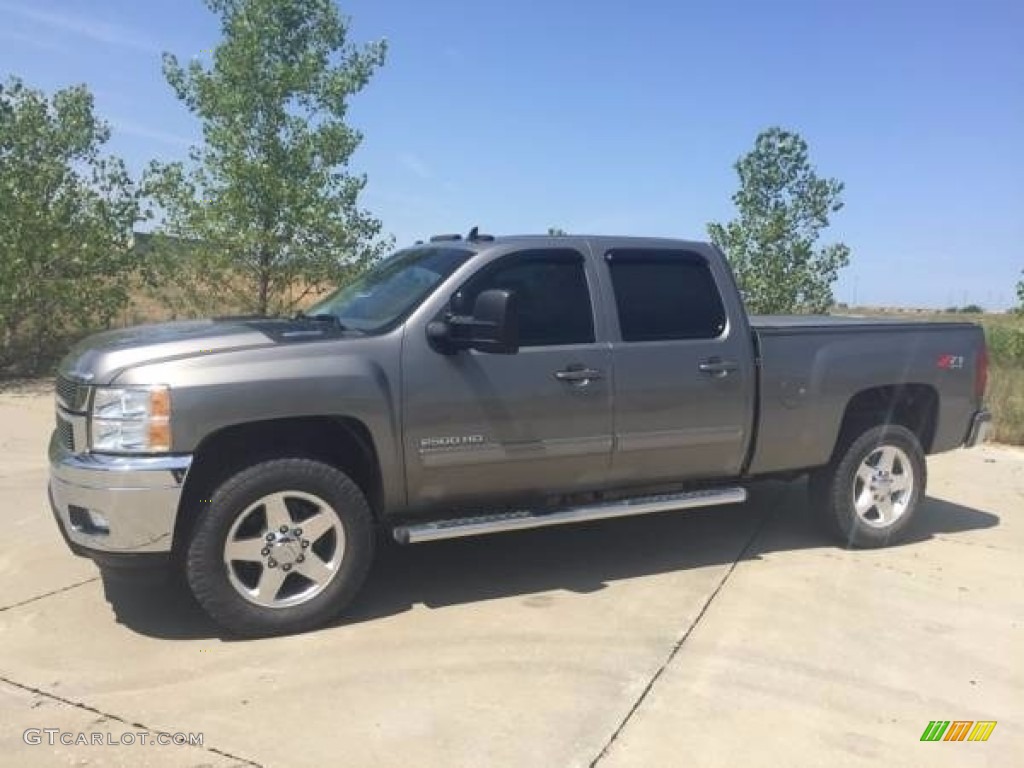 Graystone Metallic 2014 Chevrolet Silverado 2500HD LTZ Crew Cab 4x4 Exterior Photo #138717997