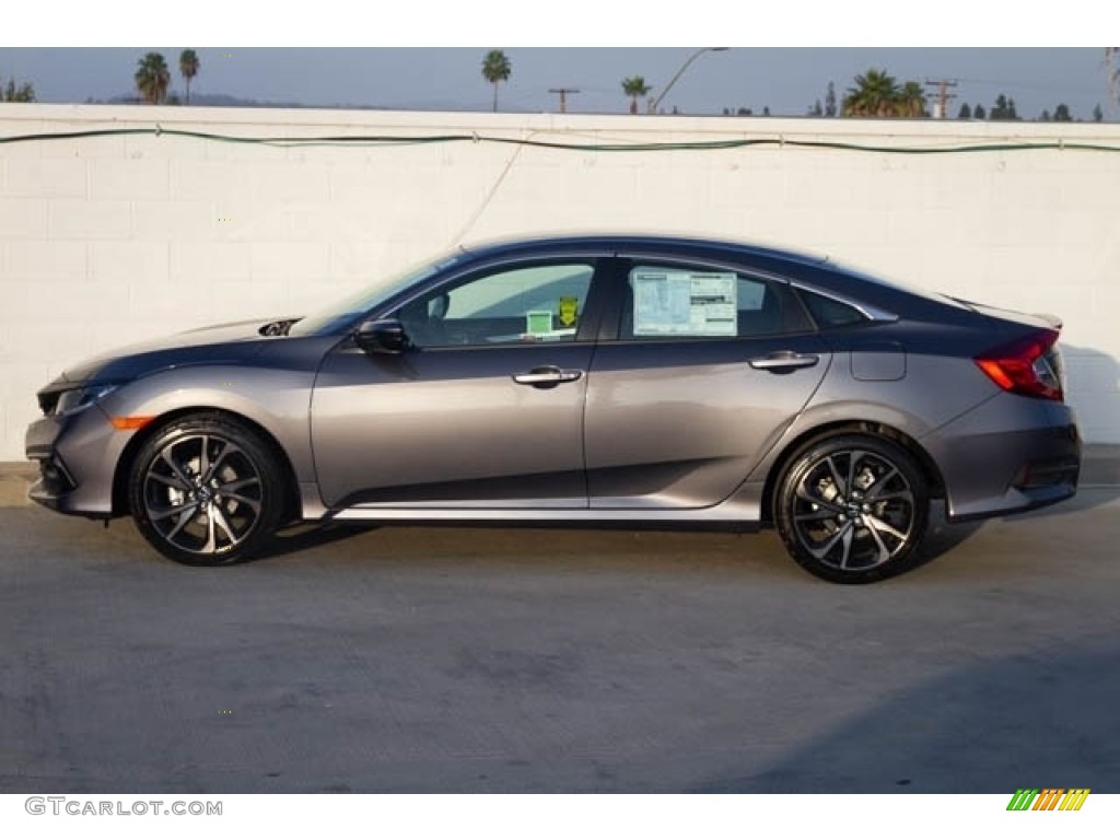 2020 Civic Sport Sedan - Modern Steel Metallic / Black photo #9