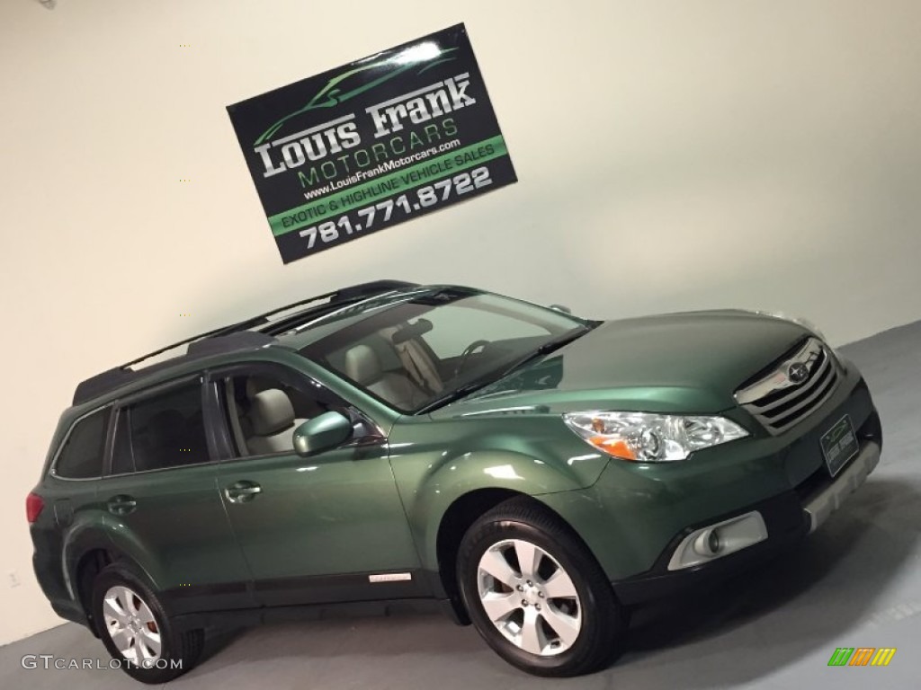 2010 Outback 2.5i Limited Wagon - Cypress Green Pearl / Warm Ivory photo #125