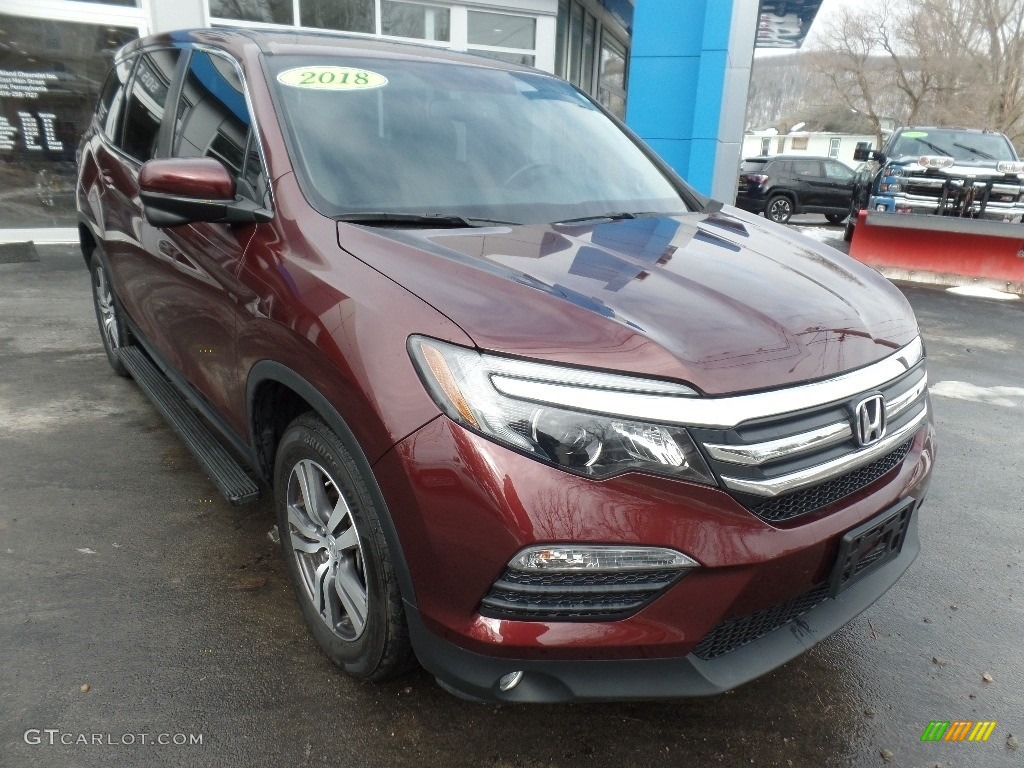 2018 Pilot EX-L AWD - Deep Scarlet Pearl / Gray photo #1