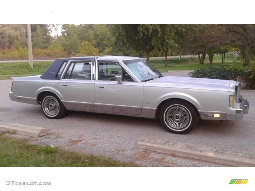Platinum Metallic 1985 Lincoln Town Car Standard Town Car Model Exterior Photo #138725247