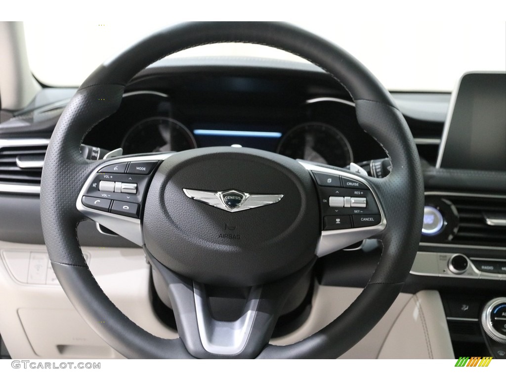 2020 Hyundai Genesis G70 AWD Black/Gray Steering Wheel Photo #138725874