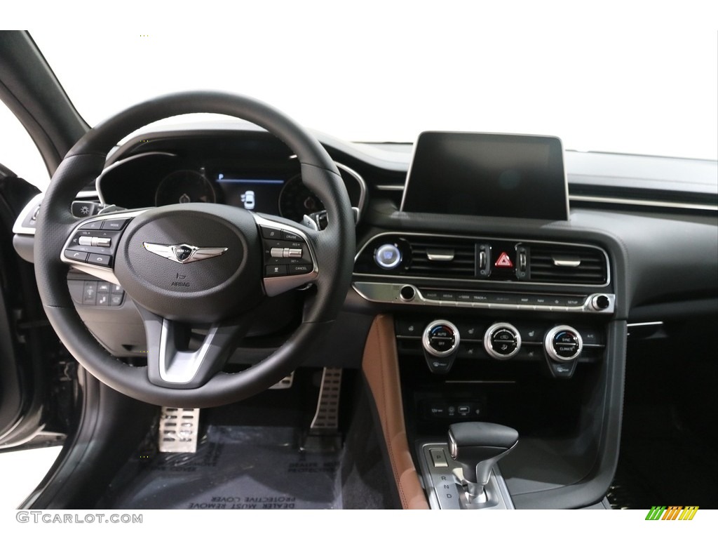 2020 Hyundai Genesis G70 AWD Brown Dashboard Photo #138727605