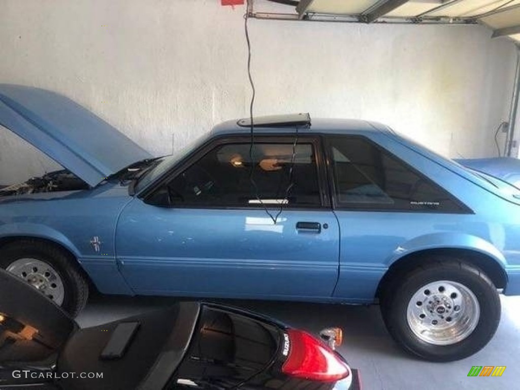 1989 Mustang LX 5.0 Coupe - Bright Regatta Blue Metallic / Black photo #5