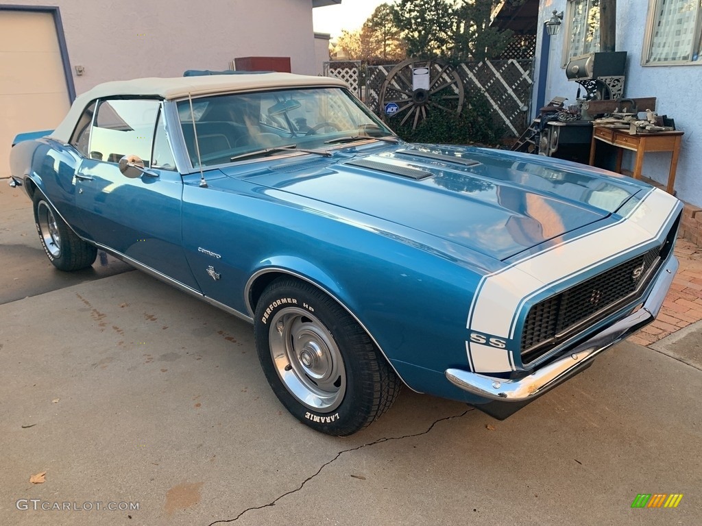 Marina Blue 1967 Chevrolet Camaro SS Convertible Exterior Photo #138728853