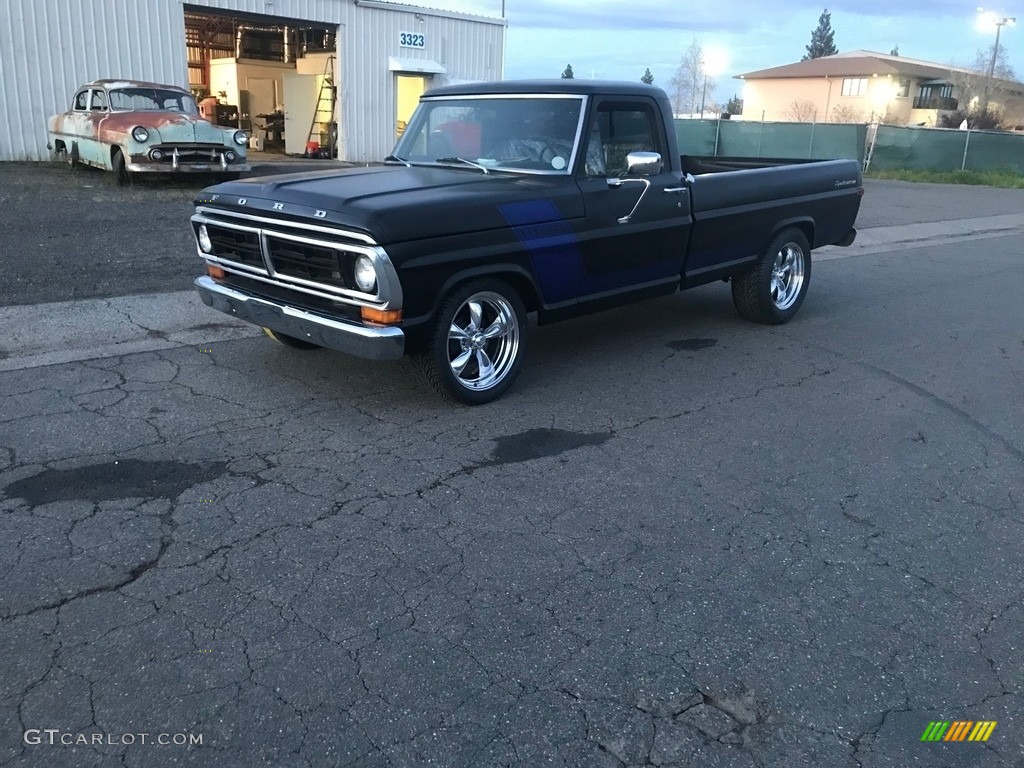 Raven Black 1971 Ford F100 Sport Custom Regular Cab Exterior Photo #138731536