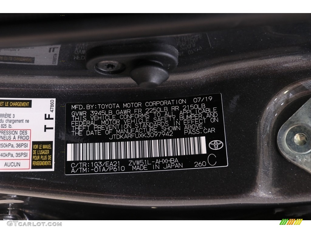 2019 Prius Limited - Magnetic Grey Metallic / Black photo #25