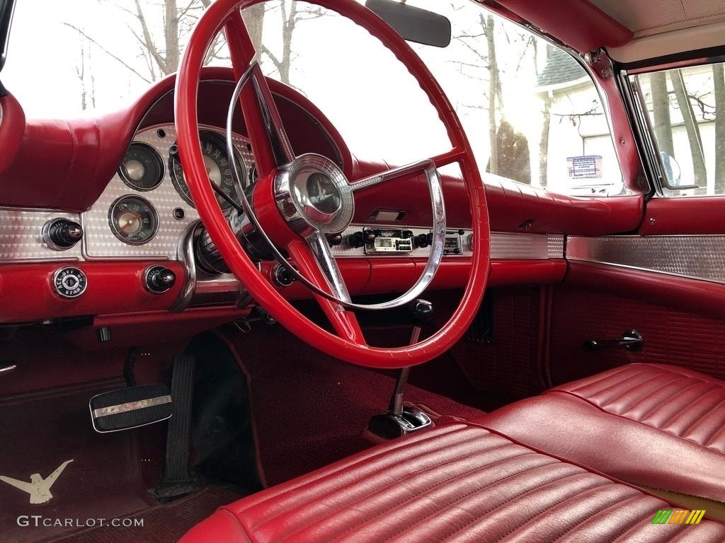 1957 Ford Thunderbird Standard Thunderbird Model Red Dashboard Photo #138733773