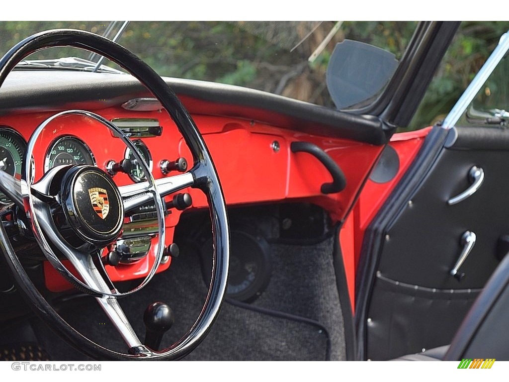 1964 Porsche 356 SC Convertible Black Dashboard Photo #138737853